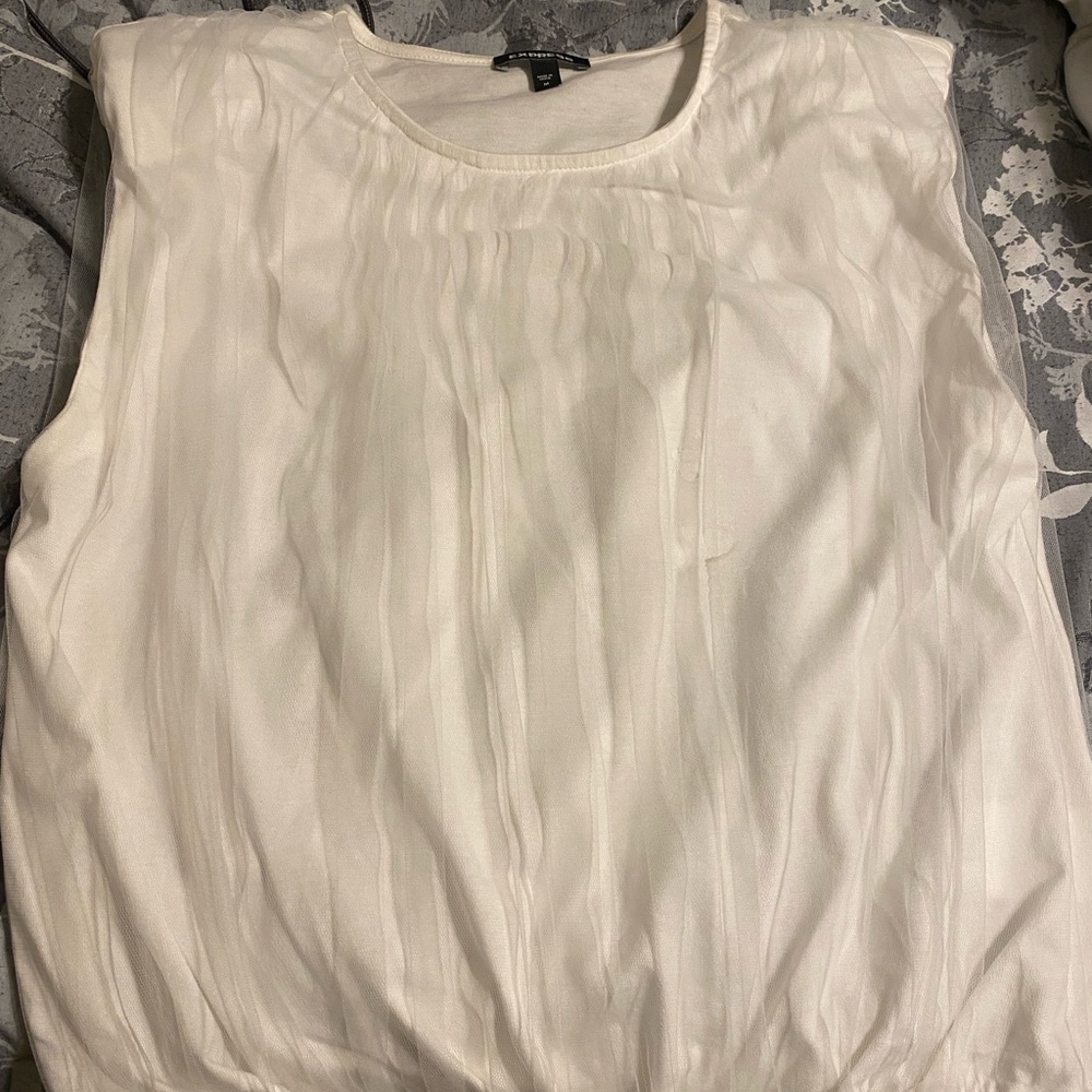 Express Cream Sleeveless Blouse